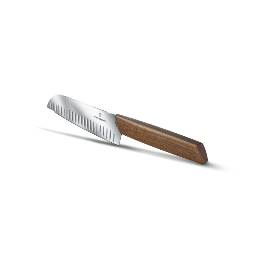 Victorinox - Faca de cozinha Santoku SWISS MODERN 17 cm, cabo em nogueira