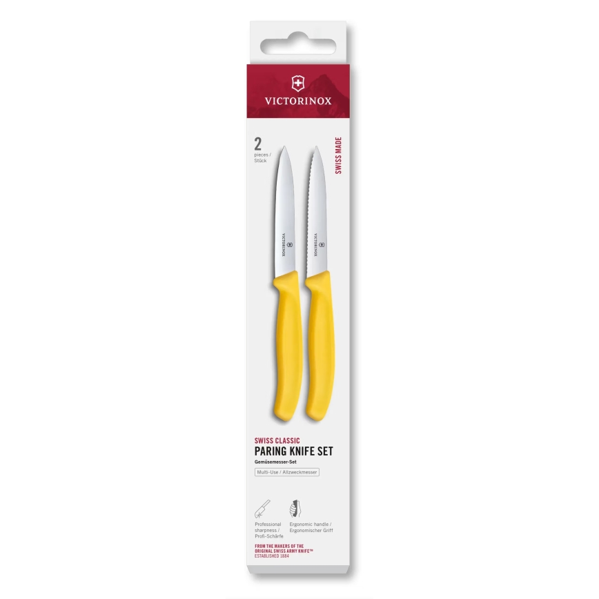 Victorinox - Jogo de facas de cozinha para legumes SWISS CLASSIC 10 cm 2 peças amarelo