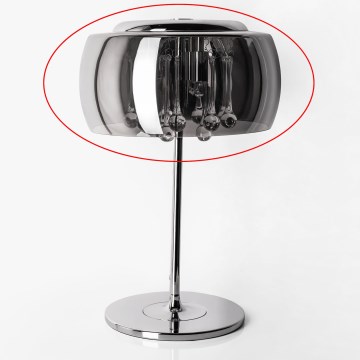Vidro de reposição para candeeiro de mesa G9, diâmetro 28 cm, cinzento fumado