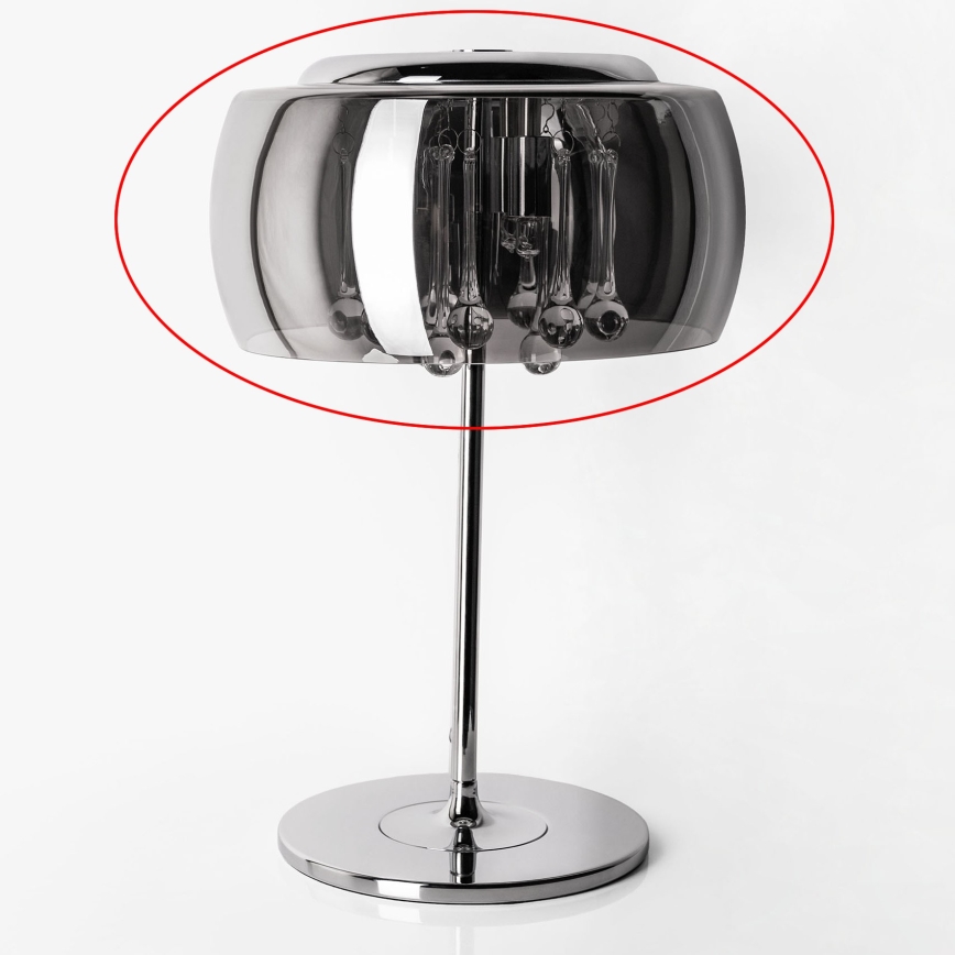 Vidro de reposição para candeeiro de mesa G9, diâmetro 28 cm, cinzento fumado