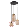 Vidro de reposição para lustre KARO E27, diâmetro 14 cm — fumê castanho