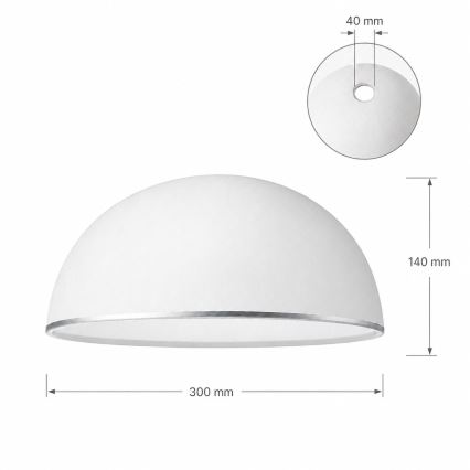 Vidro de reposição para lustre RETRO, ANTICO E27 Ø 30 cm branco/prateado