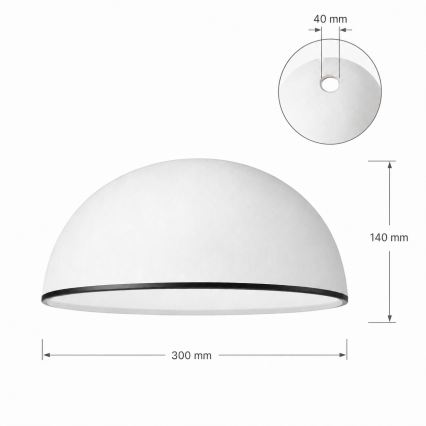 Vidro de reposição para lustre RETRO, ANTICO E27 Ø 30 cm branco/preto