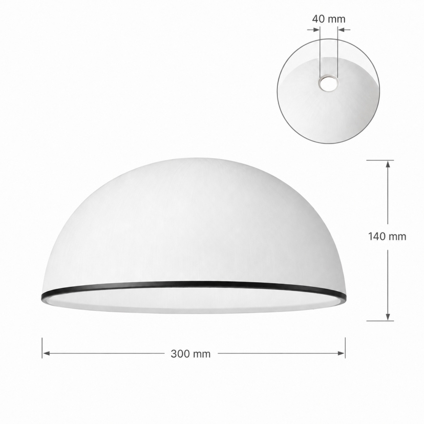 Vidro de reposição para lustre RETRO, ANTICO E27 Ø 30 cm branco/preto