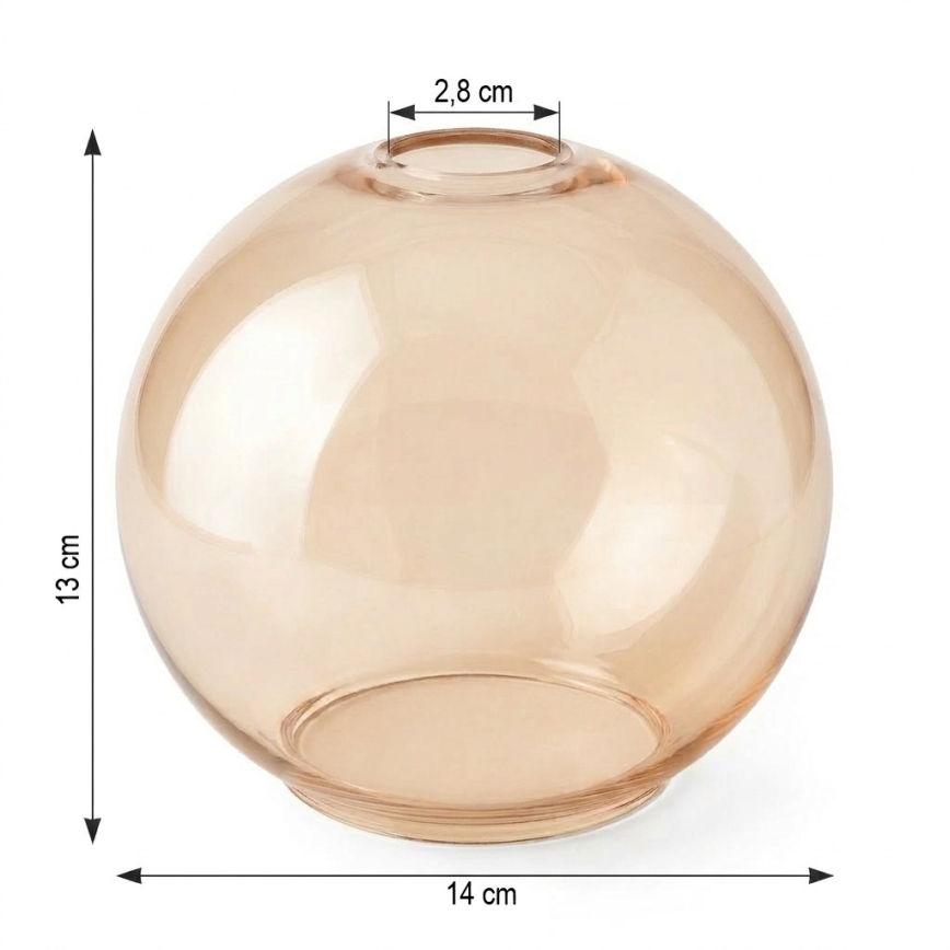 Vidro de reposição POBO, Ø 14 cm, bege fumê