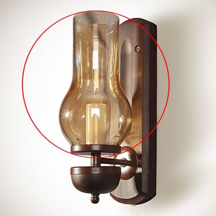 Vidro de substituição para candeeiro de parede TAVERN/COTTAGE E14 210x110 mm castanho