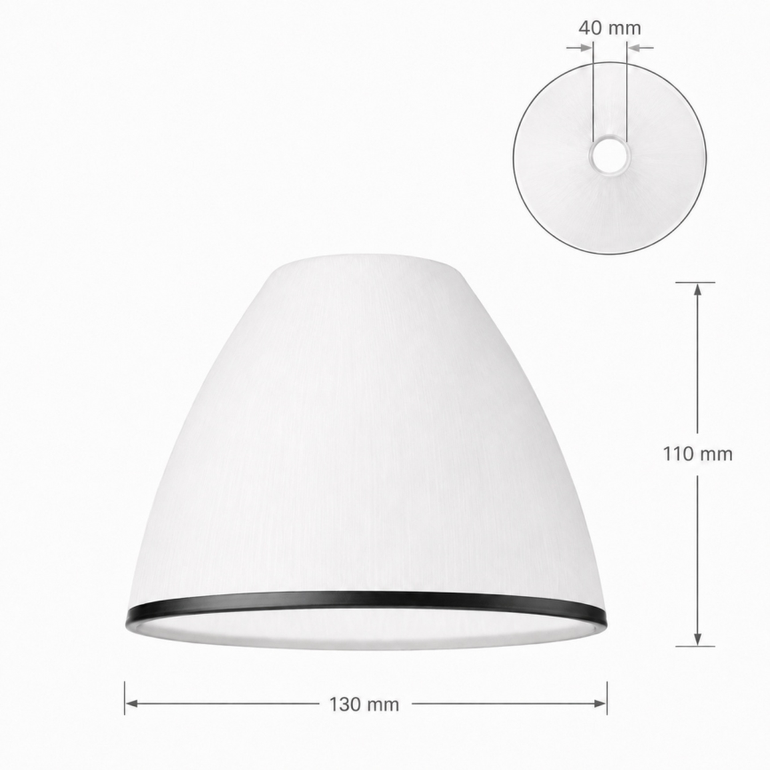Vidro de substituição para lustre e aplique de parede RETRO, ANTICO E27, Ø 13 cm, branco/preto