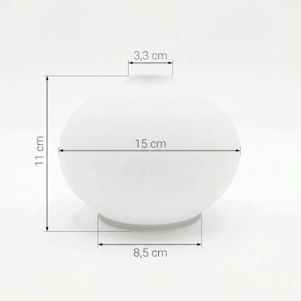 Vidro de substituição para candeeiro E14 diâmetro 15 cm branco