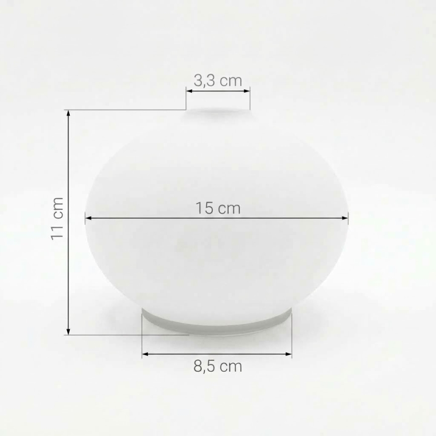 Vidro de substituição para candeeiro E14 diâmetro 15 cm branco