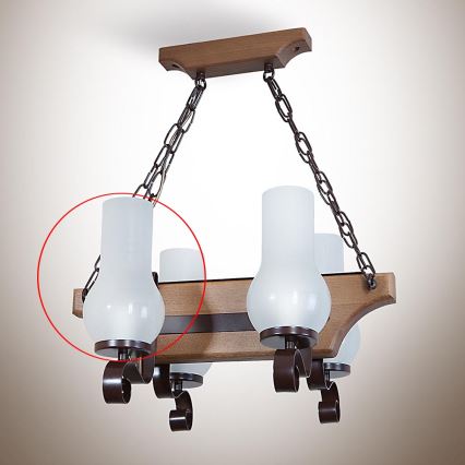 Vidro de substituição para candelabro TAVERN/COTTAGE E14 210x110 mm branco