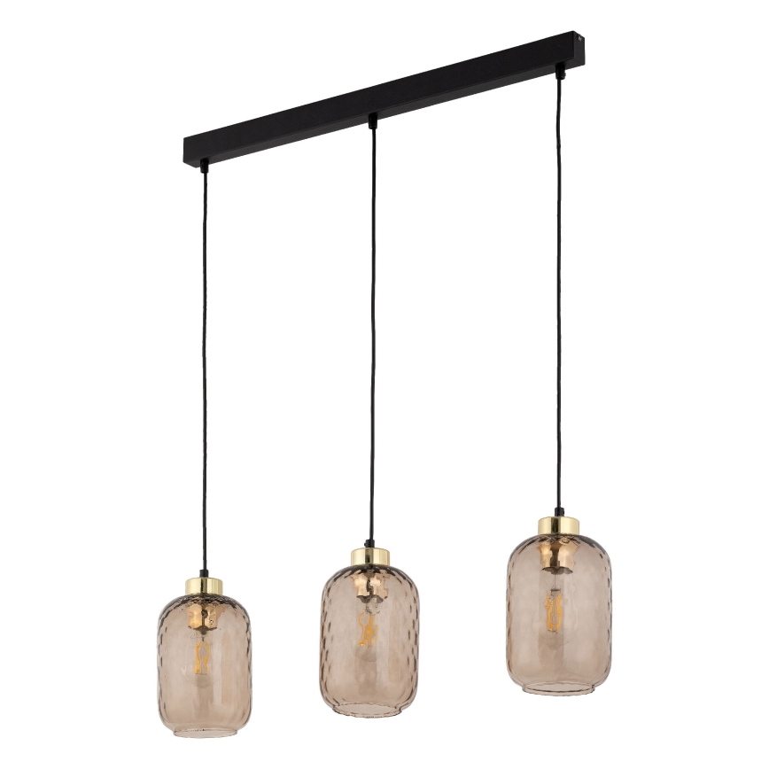 Cúpula de substituição para candeeiro de tecto e aplique PESCARA E27 Ø 14 cm castanho fumado