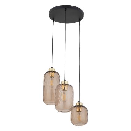Vidro de substituição para lustre KARO E27, diâmetro 14 cm — fumê castanho