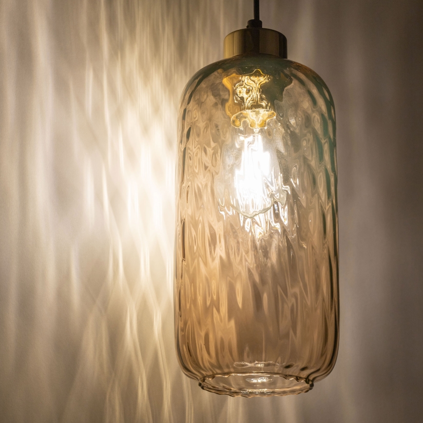 Vidro de substituição para lustre KARO E27, diâmetro 14 cm — fumê castanho