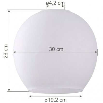 Vidro de substituição para lustre KULA E27, diâmetro 30 cm, branco