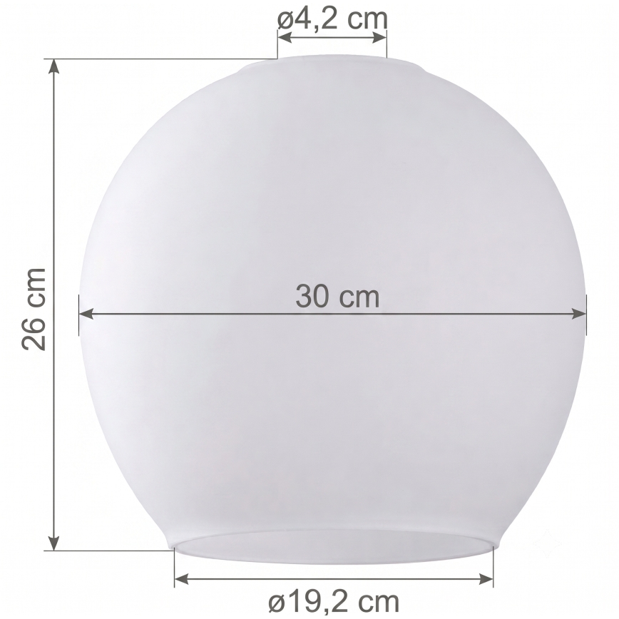 Vidro de substituição para lustre KULA E27, diâmetro 30 cm, branco