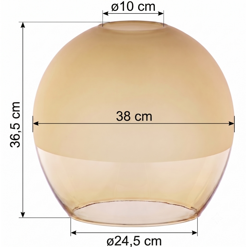 Vidro de substituição para lustre KULA E27, Ø 38 cm, fumê bege
