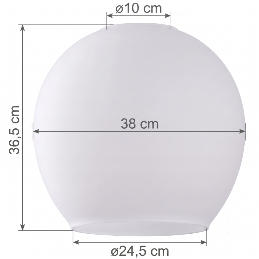 Vidro de substituição para o lustre KULA E27, Ø 38 cm, branco/transparente