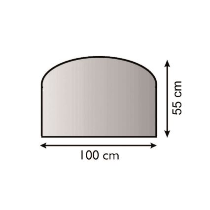 Vidro para lareira 1000x550x6 mm em meia-lua