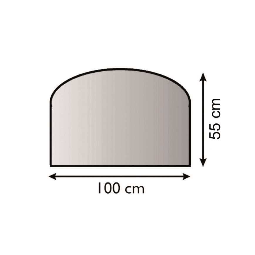 Vidro para lareira 1000x550x6 mm em meia-lua