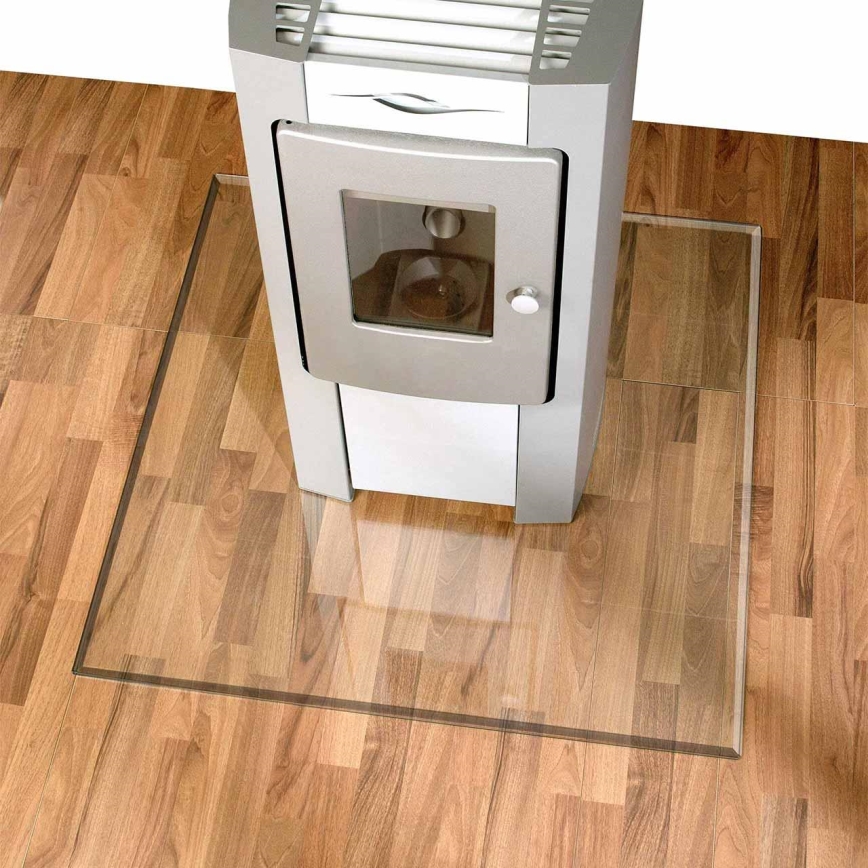 Vidro sob a lareira 1000x1000x8 mm quadrado