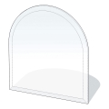 Vidro sob a lareira 1000x1000x8 mm semi-arco