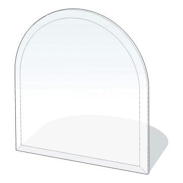 Vidro sob a lareira 1000x1000x8 mm semi-arco