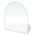 Vidro sob a lareira 1100x1000x8 mm semi-arco