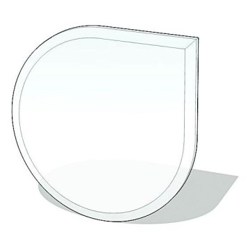 Vidro sob a lareira 1100x1100x6 mm lágrima