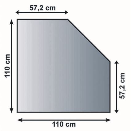 Vidro sob a lareira 1100x1100x8 mm quadrado biselado