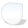 Vidro sob a lareira 1250x1250x8 mm lágrima