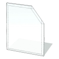 Vidro sob a lareira 1250x1250x8 mm quadrado biselado