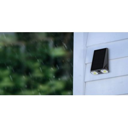 Viking - Aplique de parede solar LED regulável e flexível com sensor LED 1,3 W / 3,7 V IP44 4000 K 2000 mAh