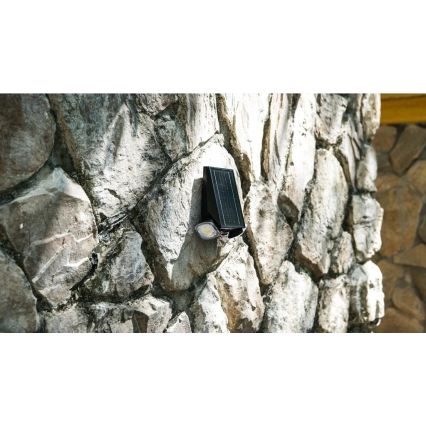 Viking - Aplique de parede solar LED regulável e flexível com sensor LED 1,3 W / 3,7 V IP44 4000 K 2000 mAh