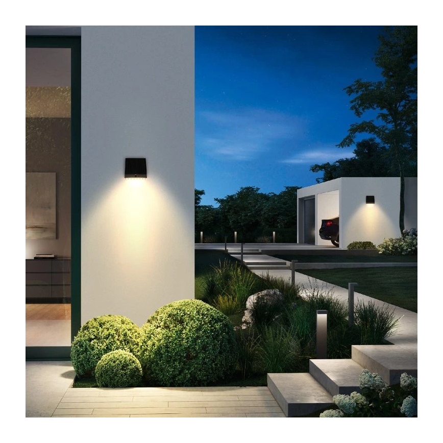 Viking - Aplique de parede solar LED dimerizável com sensor LED/2W/3,7V IP54 4000K 2000 mAh