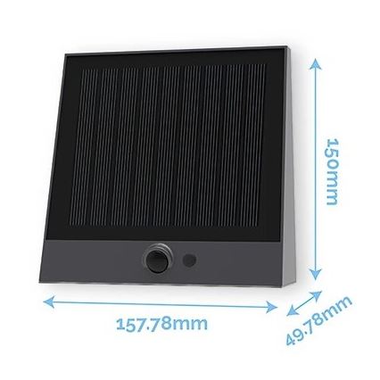 Viking - Aplique de parede solar LED dimerizável com sensor LED/2W/3,7V IP54 4000K 2000 mAh