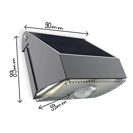 Viking - Aplique solar de parede LED com sensor LED/3,7V IP54 3000/4000K 2000 mAh