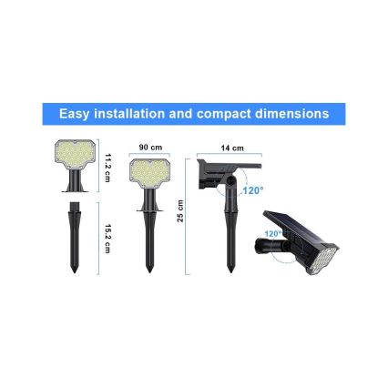 Viking - Lâmpada Solar LED/1W/3,7V IP65 6000K 2200 mAh