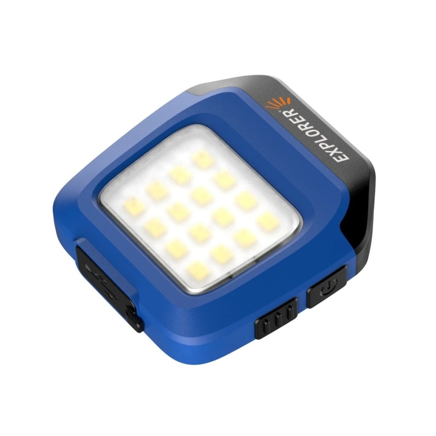Viking - Lanterna recarregável LED com intensidade regulável, sensor e luz LED vermelha/5V IPX4 200 lm 500 mAh