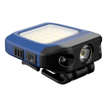 Viking - Lanterna recarregável LED com intensidade regulável, sensor e luz LED vermelha/5V IPX4 200 lm 500 mAh