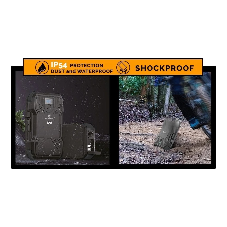 Viking - Power Bank com lanterna LED, carregamento sem fios e painel solar Power Delivery 22,5W/10000 mAh