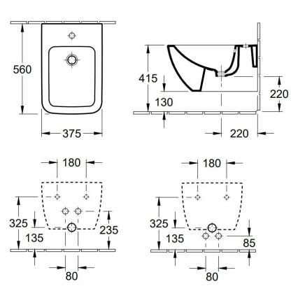 Villeroy & Boch 44110001 - Bidé suspenso VENTICELLO cerâmica/branco