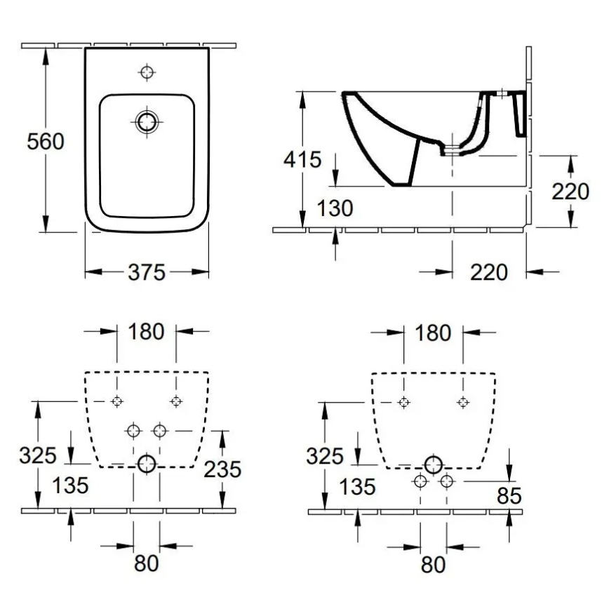 Villeroy & Boch 44110001 - Bidé suspenso VENTICELLO cerâmica/branco