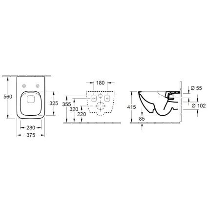 Villeroy & Boch 4611RS01 - Sanita suspensa VENTICELLO em cerâmica branca com assento SoftClose