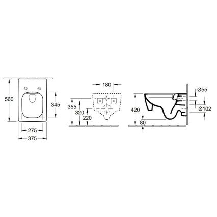 Villeroy & Boch 4633R001 - Sanita suspensa MEMENTO cerâmica/branca