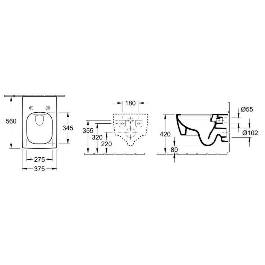 Villeroy & Boch 4633R001 - Sanita suspensa MEMENTO cerâmica/branca