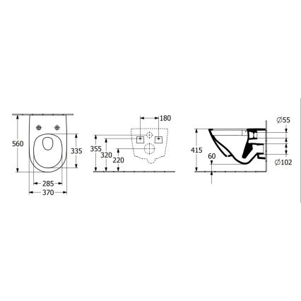 Villeroy & Boch 4670T0T2 - Sanita suspensa SUBWAY 3.0 cerâmica/branco