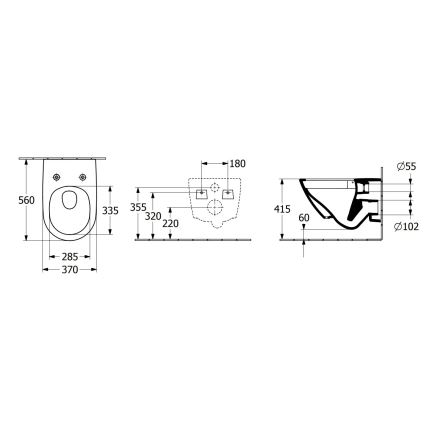 Villeroy & Boch 4670TS01 - Sanita suspensa SUBWAY 3.0 em cerâmica, com assento de fecho amortecido SoftClose, branca