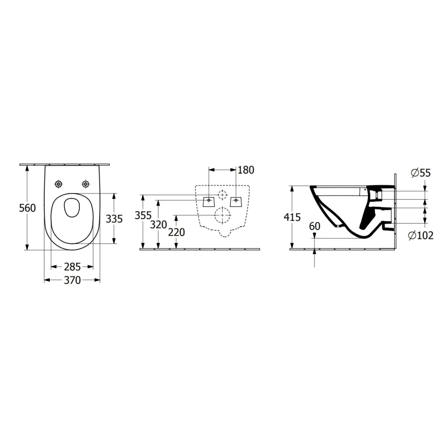 Villeroy & Boch 4670TS01 - Sanita suspensa SUBWAY 3.0 em cerâmica, com assento de fecho amortecido SoftClose, branca