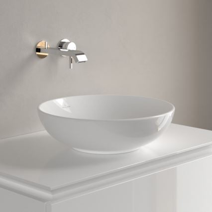 Villeroy & Boch 4A460001 - Lavatório de bancada LOOP&FRIENDS, diâmetro 42 cm, cerâmica branca