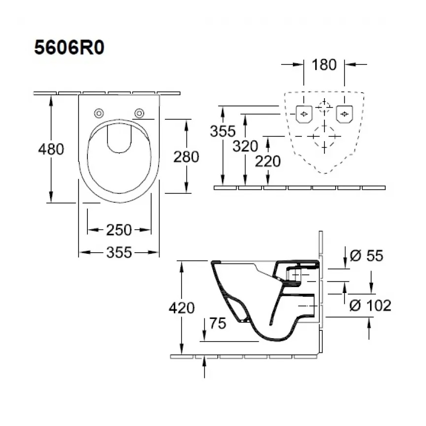 Villeroy & Boch 5606R0R1 - Sanita suspensa SUBWAY 2.0 cerâmica/branco